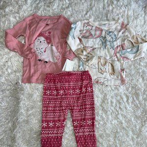 Just one you Toddler Girls' Pajama set top & and Pants 3pc Size 2T